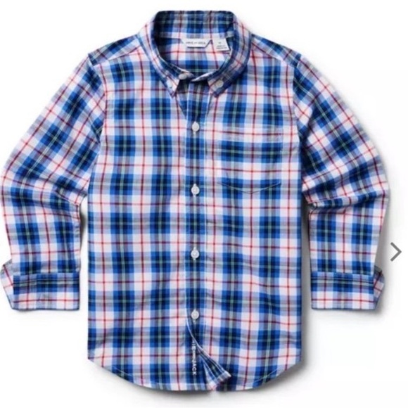 NWT- The Plaid Poplin Shirt by Janie & Jack - Picture 1 of 8